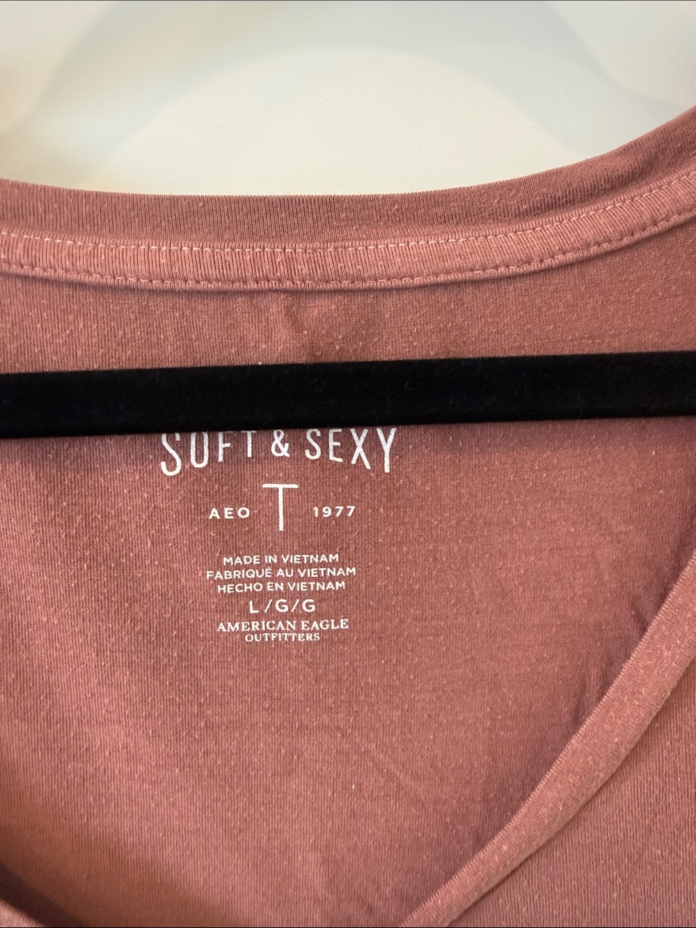 Soft & Sexy V-Neck Short Sleeve Tee in Dusty Rose - Picture 2 of 6